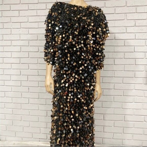 ASOS Edition Sequin Drape‑Sleeve Droplet Maxi Dress – Size 2 - Picture 1 of 4
